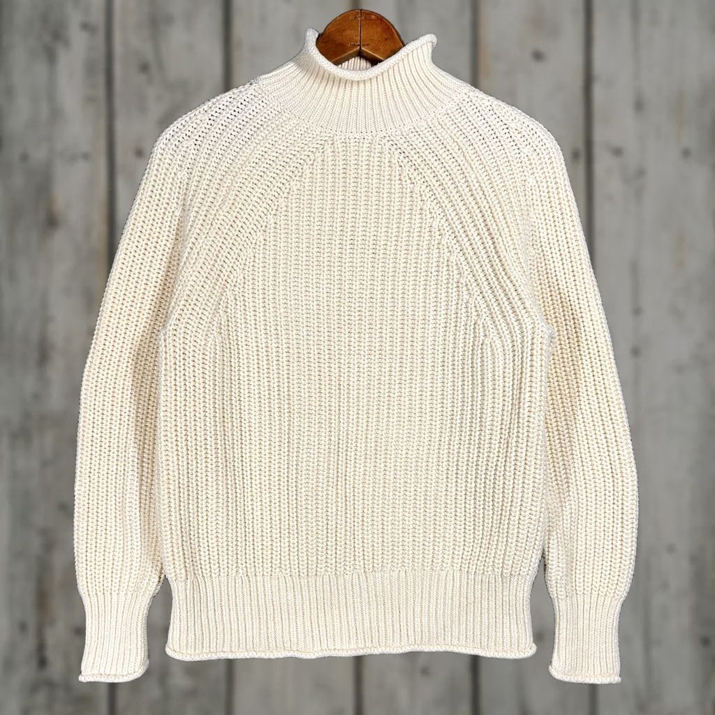 J.Crew J. Crew Sweater Womens XS Ribbed Cotton Fisherman Chunky Knit Raglan Ivory Size XS / US 0-2 / IT 36-38 - 1 Thumbnail