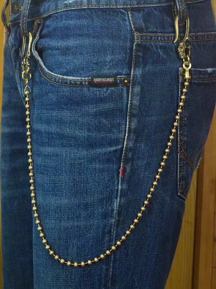 Other Punk Gothic Skeleton Biker Jean Skull Keychain chain Size ONE SIZE - 1 Thumbnail