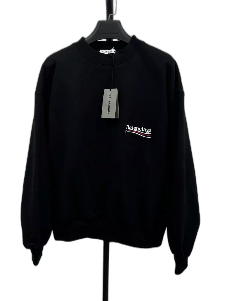 Balenciaga Balenciaga Embroidered Black Sweatshirt Size US XXS / EU 40 - 1 Thumbnail