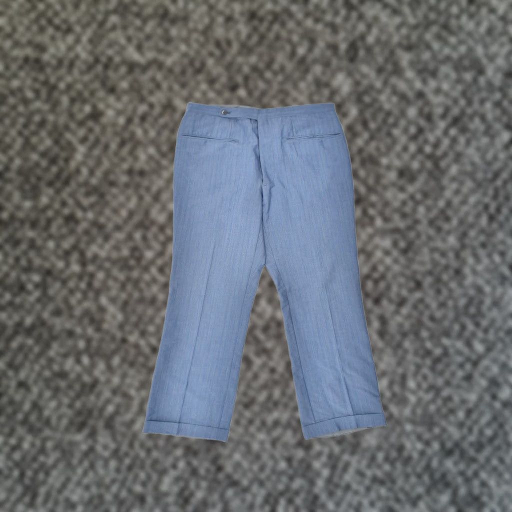 Vintage VINTAGE Womens Straight Casual Trousers Blue Cotton W30 L30 Size 30" / US 8 / IT 44 - 1 Thumbnail