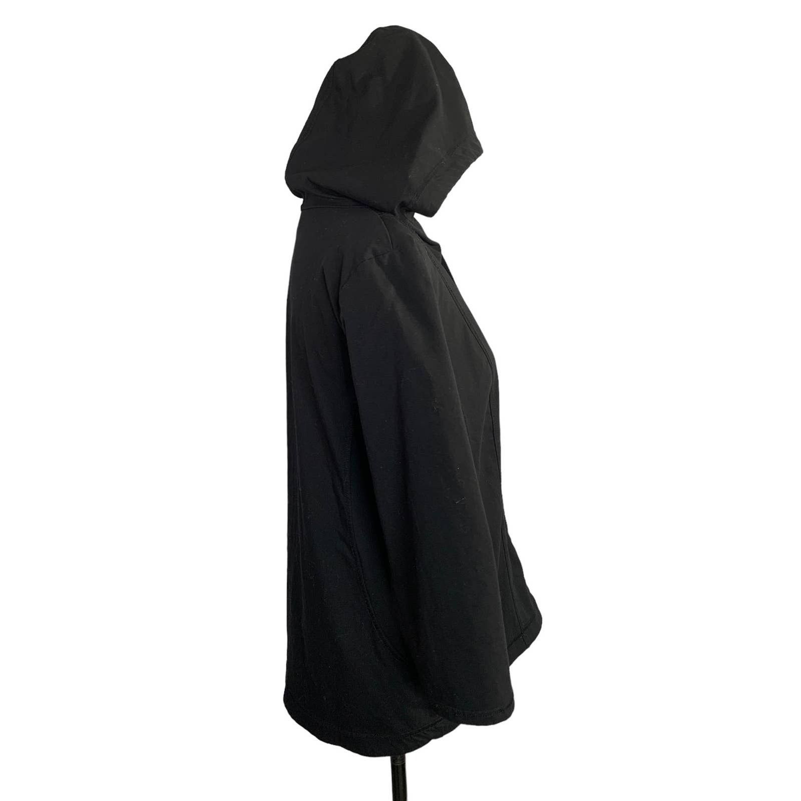 Chicos Chico's Hooded Jacket Black 3/4 Sleeves Full Zip Women Small Size S / US 4 / IT 40 - 4 Thumbnail