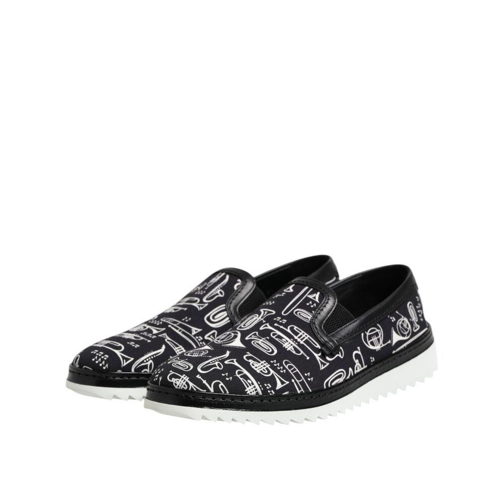 Dolce & Gabbana Dolce & Gabbana Black Slip On Printed Men Loafers Shoes Size US 9.5 / EU 42-43 - 4 Thumbnail