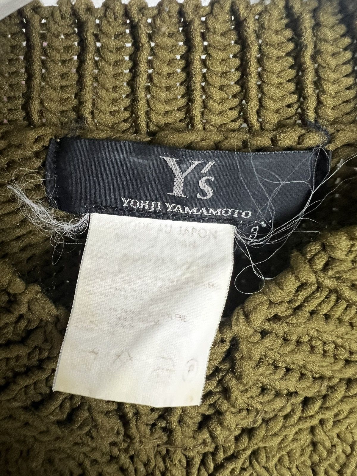 Japanese Brand × Y's × Yohji Yamamoto Vintage Y’s Yohji Yamamoto khaki knitted sweater S archive Size S / US 4 / IT 40 - 4 Thumbnail
