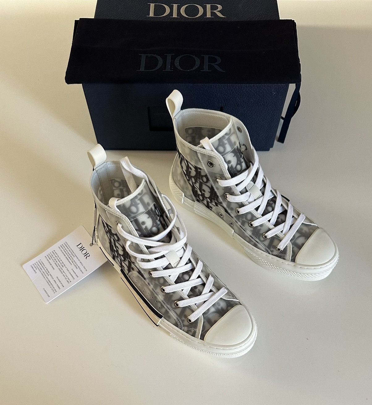 Dior Dior B23 High Top Logo Oplique Black/White Size US 7 / EU 40 - 5 Thumbnail