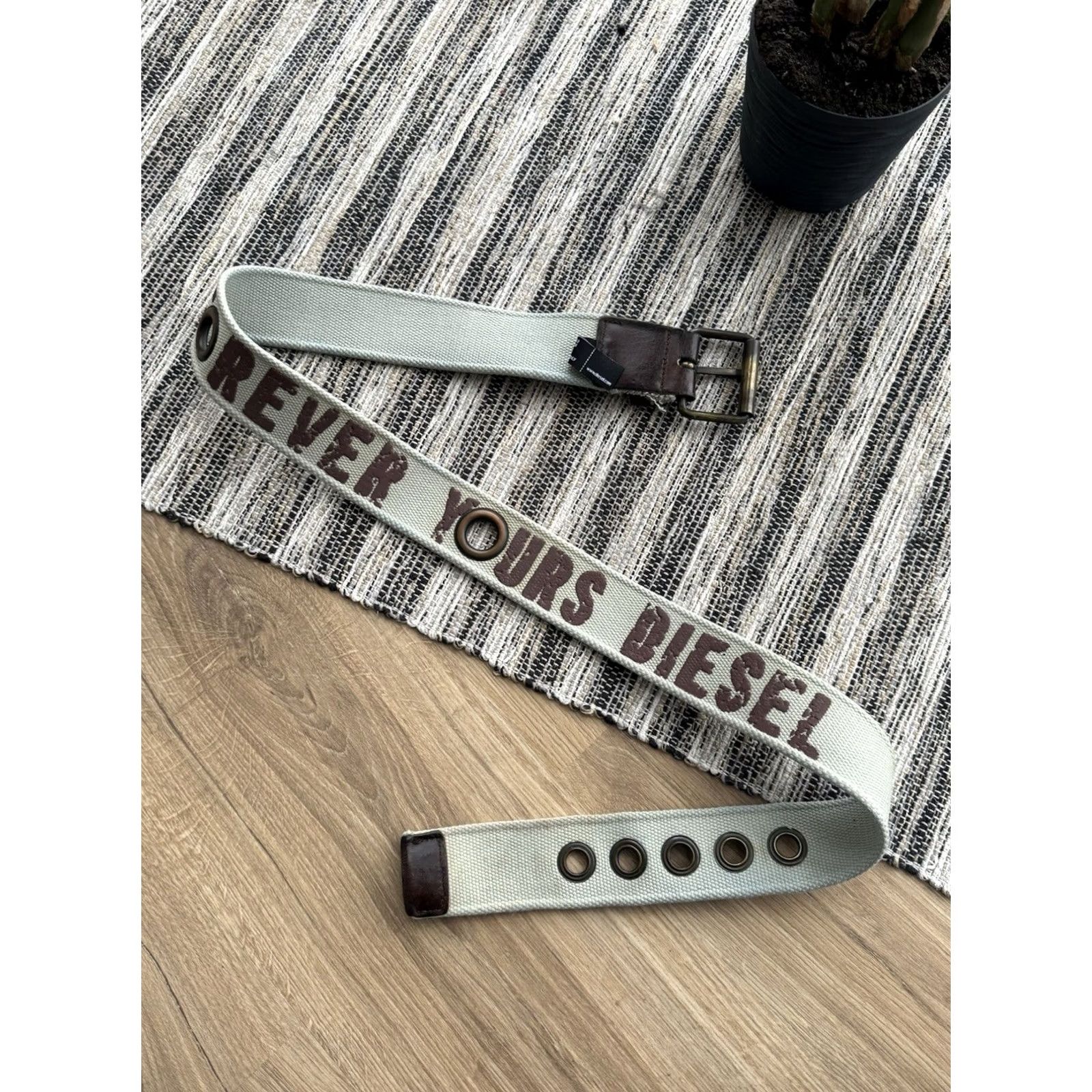 Diesel VINTAGE Diesel Belt Men L Black Logo Y2K Rare Ed Hardy Skull City Tattoo Denim/Designer Belt Size ONE SIZE - 2 Thumbnail