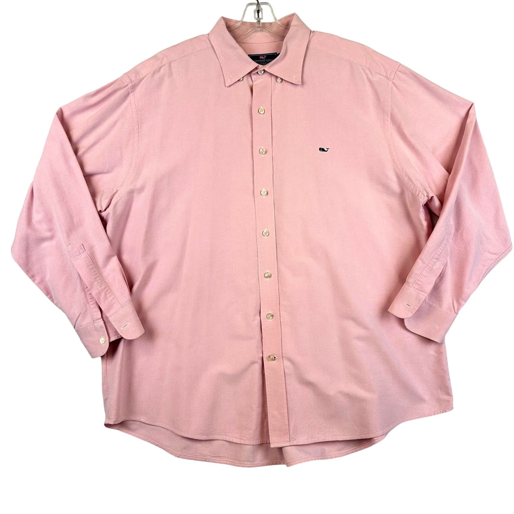 Vineyard Vines Vineyard Vines Shirt Mens 2XL Classic Fit Whale Button Down Long Sleeve Pink Cotton Solid Embroidered Button-Up Neckline Collared Mens Size US XXL / EU 58 / 5 - 2 Thumbnail