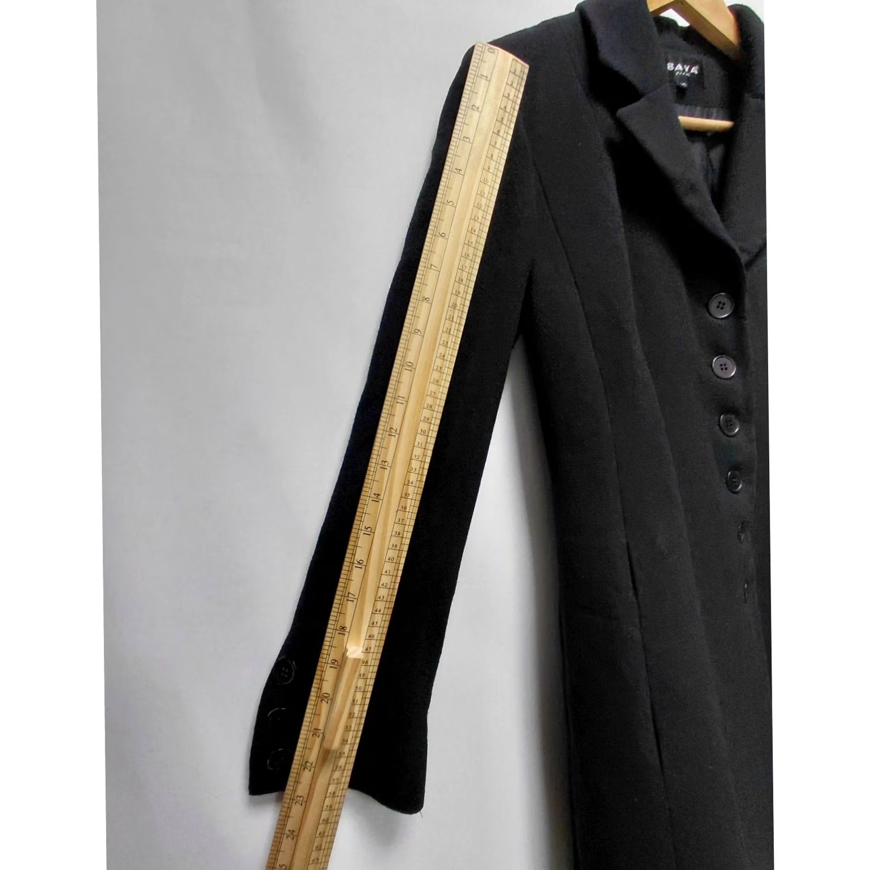 Vintage BAYA PARIS Coat Womens 30 Black Button Solid Long Sleeve Size Size 4XL / US 24-26 - 4 Thumbnail