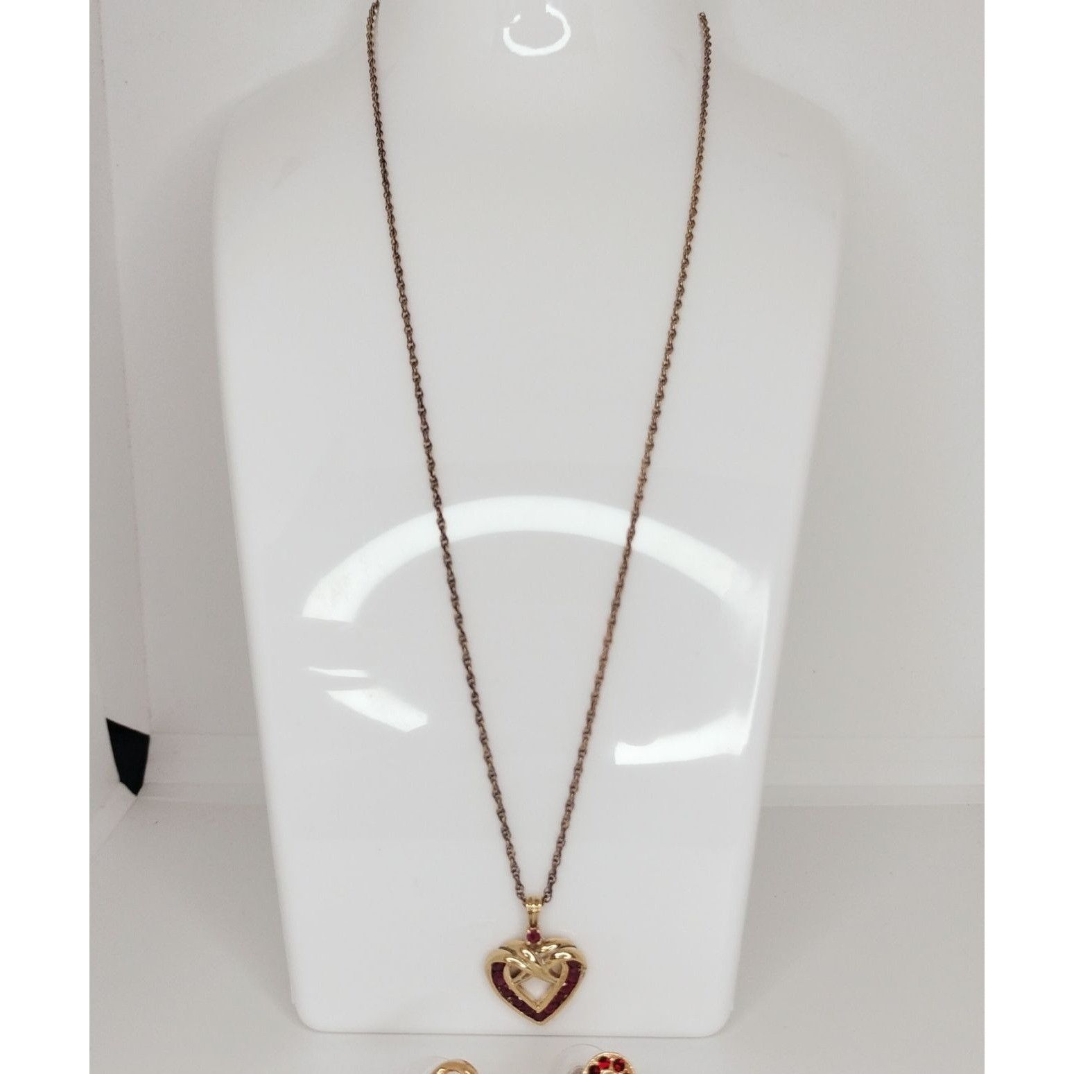 Vintage Danbury Mint Vermeil Necklace Genuine Ruby 14k Gold / Sterli Size ONE SIZE - 11 Thumbnail