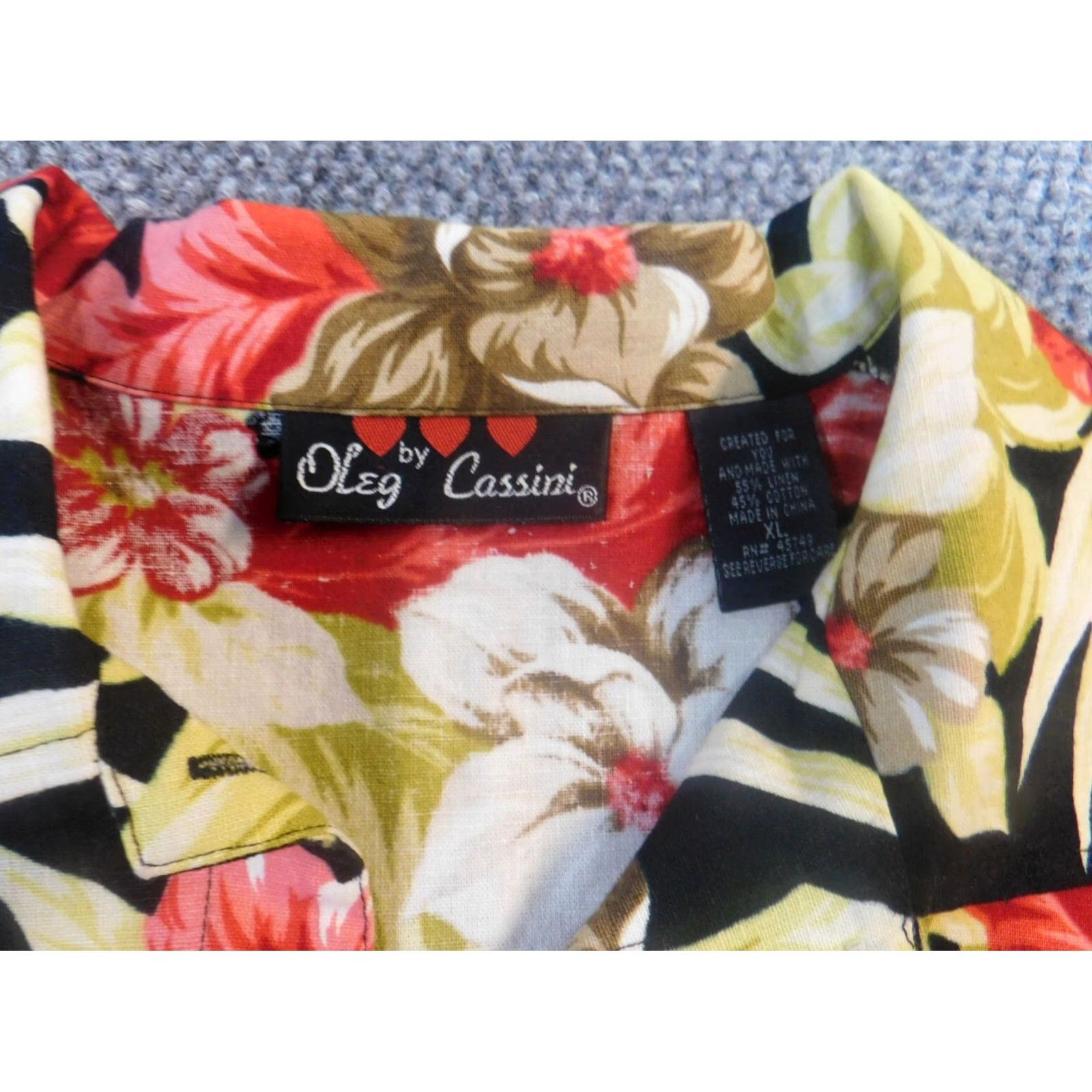 Oleg Cassini Oleg Cassini Womens Blouse XL Floral Multicolor Long Sleeve Collared Casual Button Shirt Women Size XL / US 12-14 / IT 48-50 - 4 Thumbnail