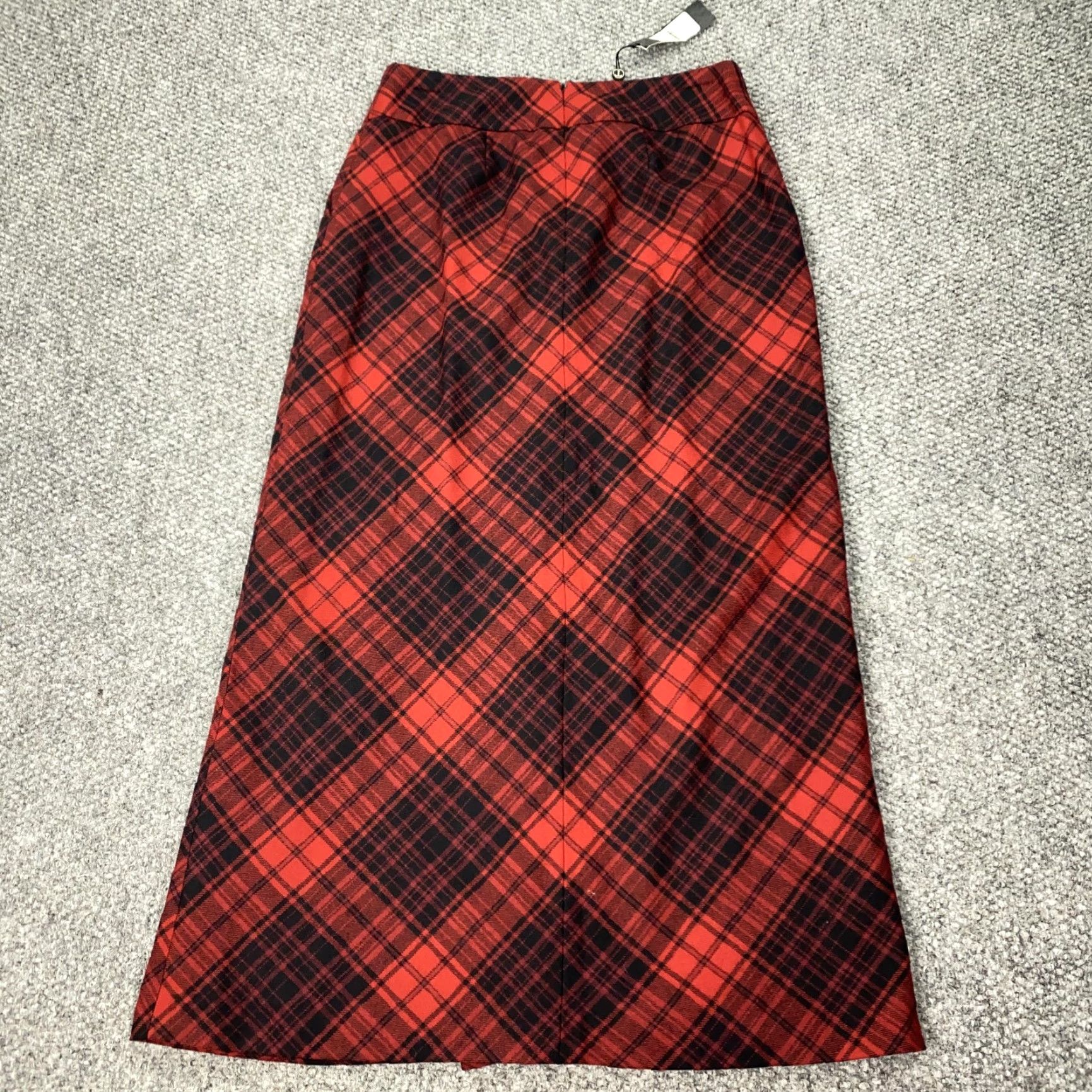 Talbots Talbots Skirt Womens 4P Red Black Plaid Wool Blend Lined Long Petite A-Line Size 27" / US 4 / IT 40 - 2 Thumbnail