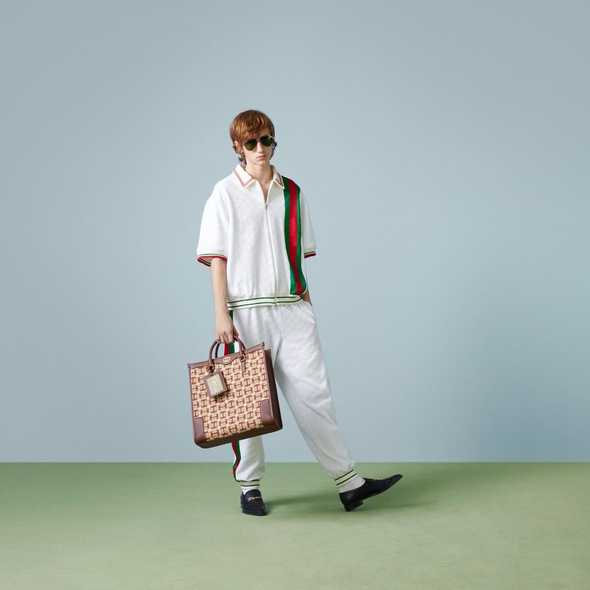 Gucci o1s1wg111025 GG Cotton Terry Cloth Jogging Pants Multicolor Size US 38 / EU 54 - 2 Thumbnail