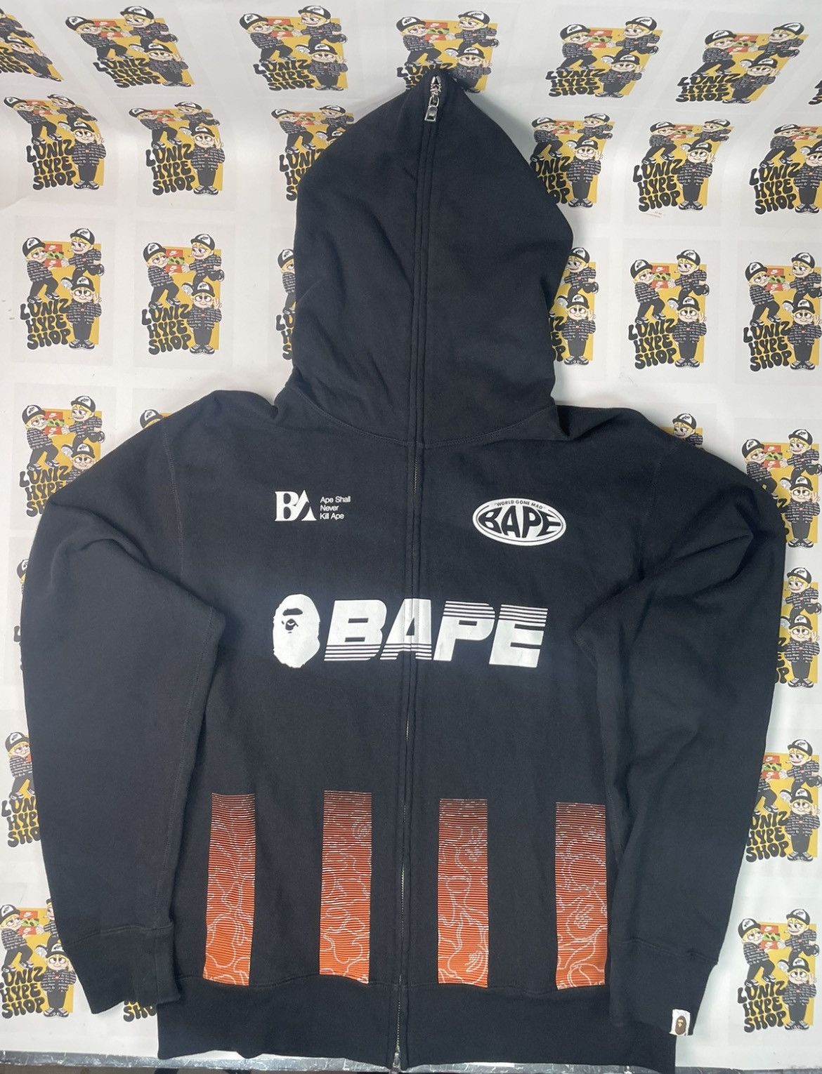 Bape Soccer Game Graphic Relaxed Fit Full Zip Hoodie | Grailed