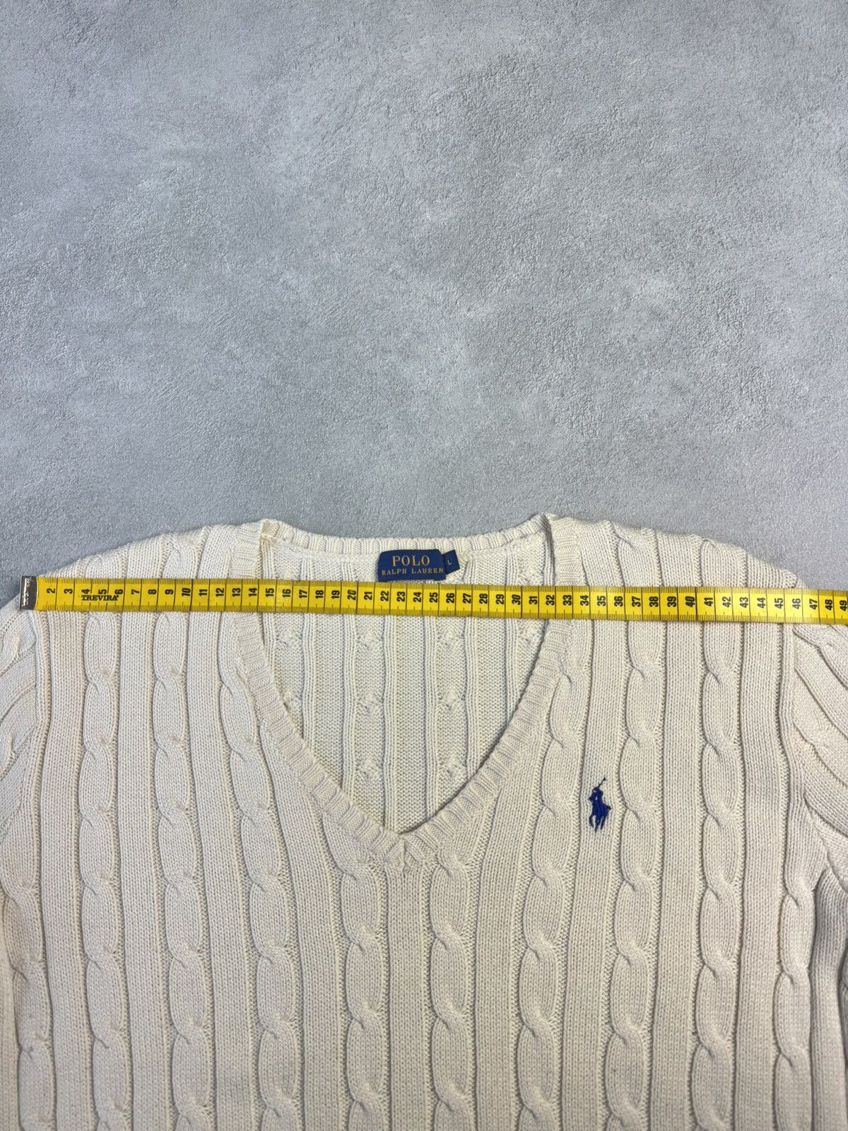 Polo Ralph Lauren Polo Ralph Lauren V-Neck Cable Knit Sweater size L Size L / US 10 / IT 46 - 10 Thumbnail