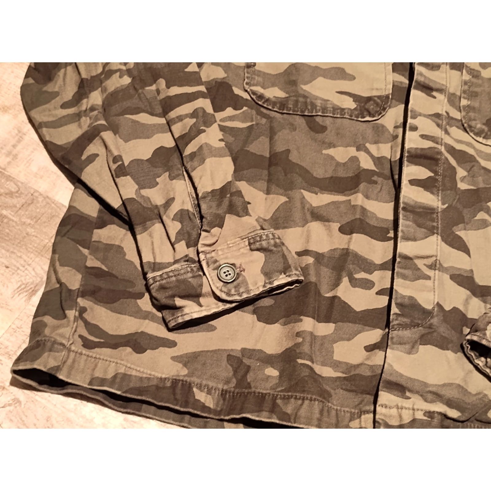 H&M VINTAGE H&M Divided Women's Camouflage Jacket Large Spring Fall Winter Green Orange Casual NYC Size L / US 10 / IT 46 - 6 Thumbnail