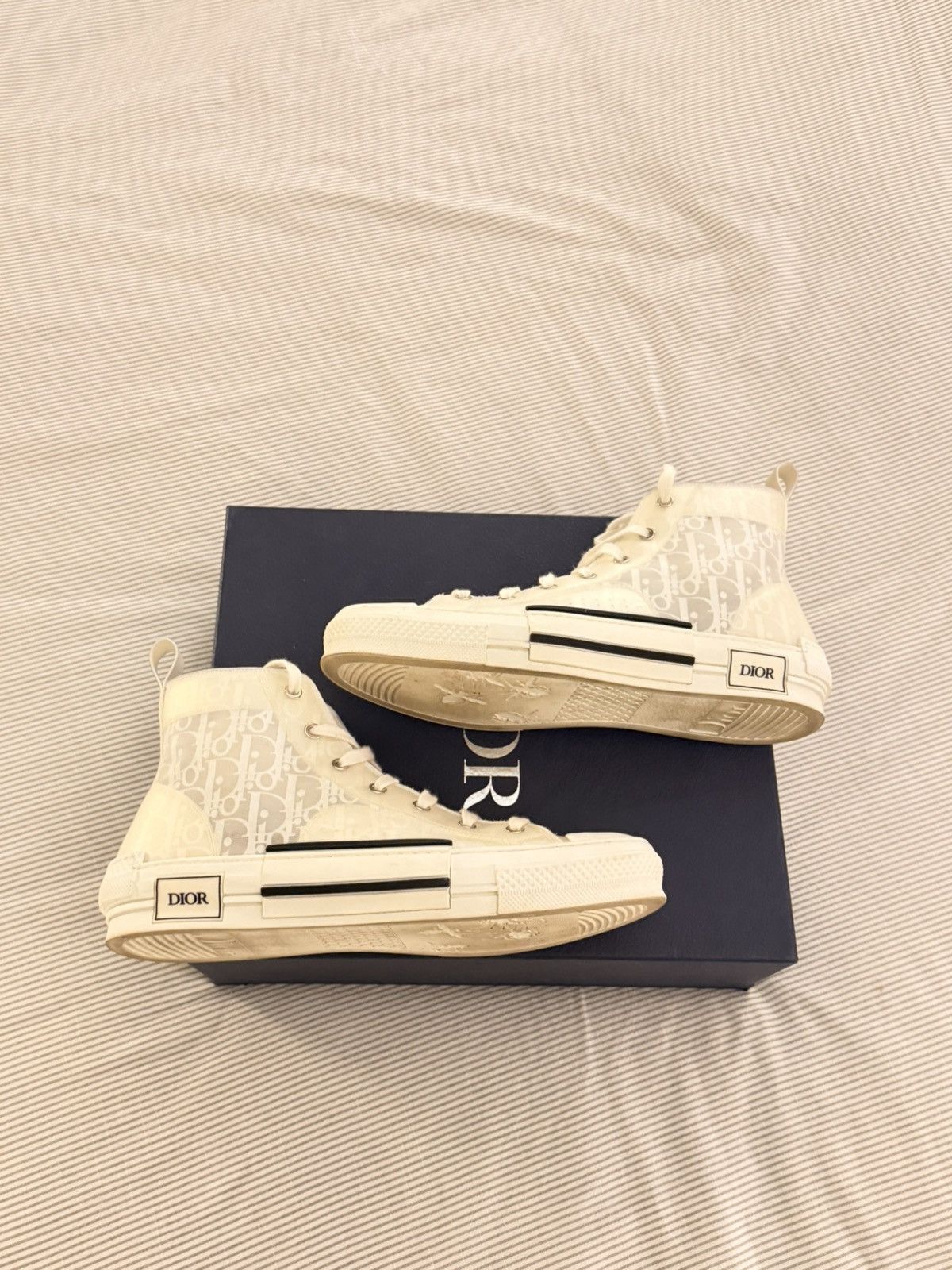 Dior Dior B23 High Top White Oblique Size 43EU Size US 10 / EU 43 - 4 Thumbnail