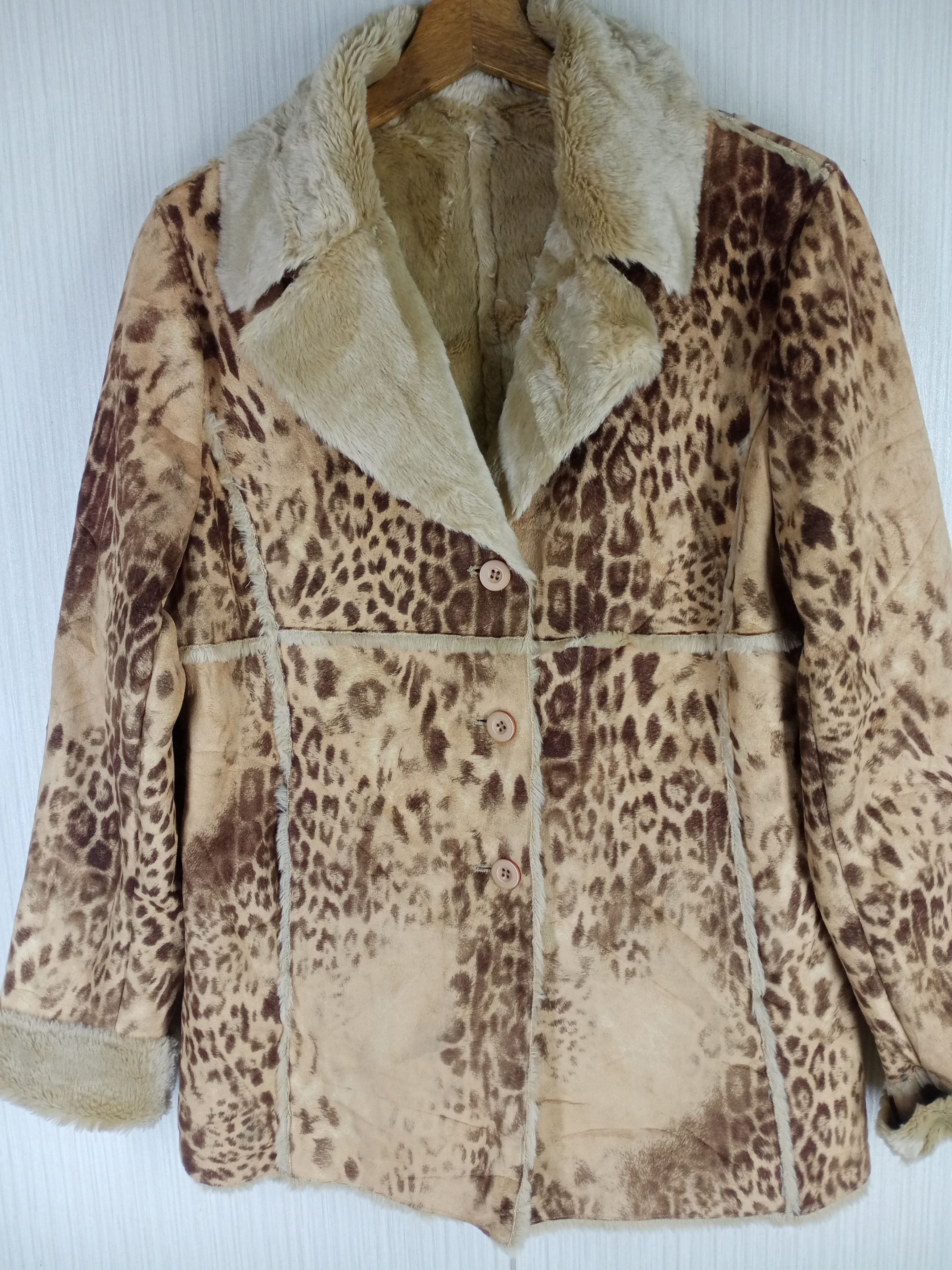 Japanese Brand VINTAGE OTTO SUMISHO LEOPARD FAUX FUR JACKET Size US M / EU 48-50 / 2 - 5 Thumbnail