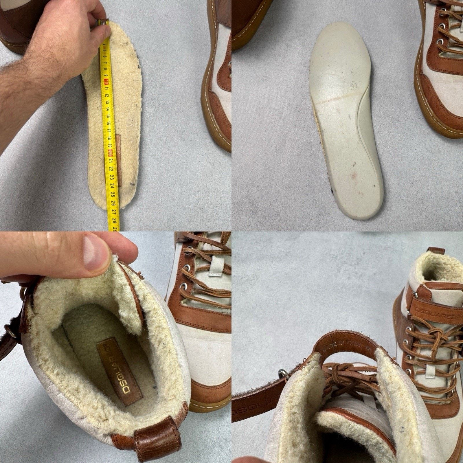 Dsquared2 Dsquared2 Men High Sneakers With Fur Brown Size EU 41 US 8 Size US 8 / EU 41 - 24 Thumbnail