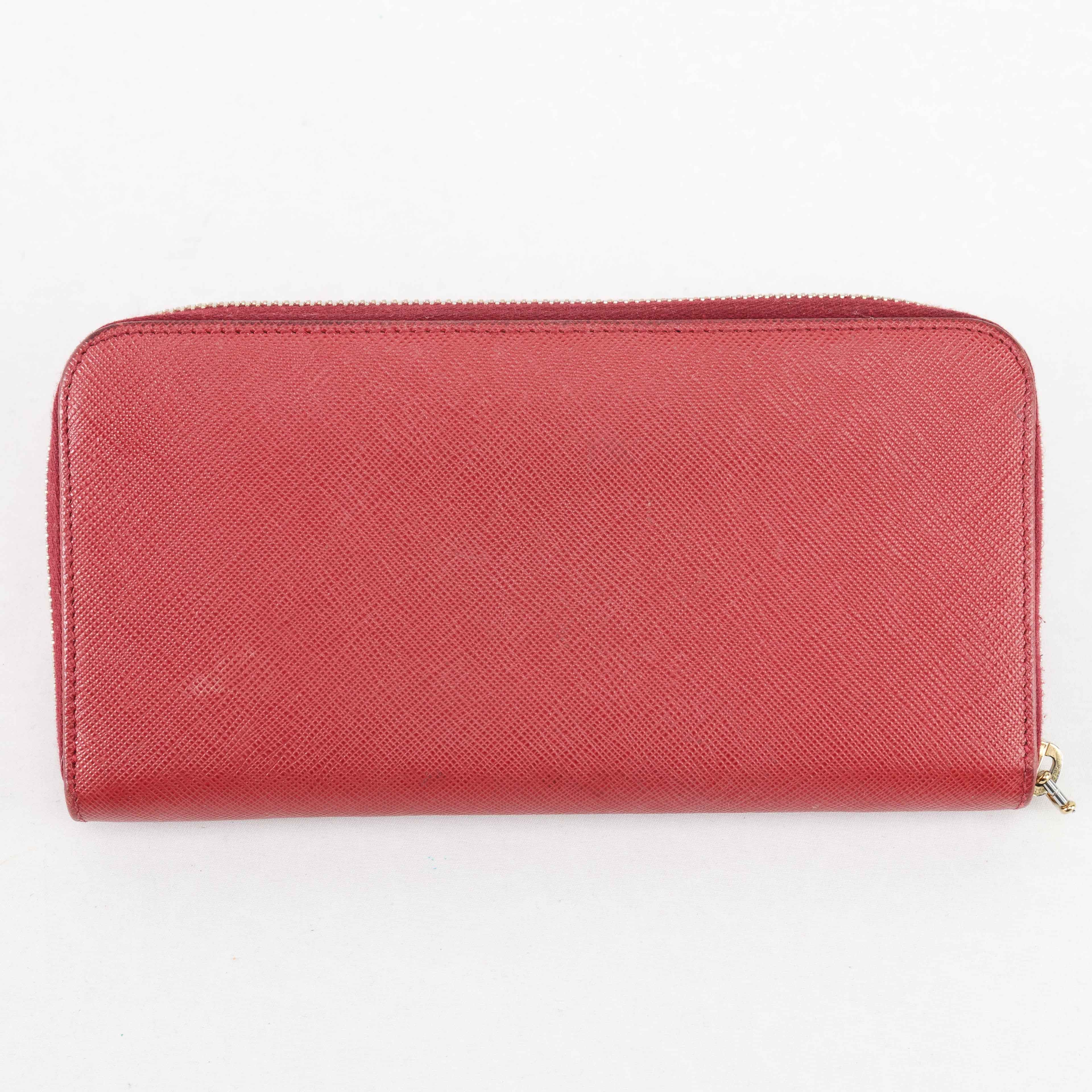 Prada Prada Saffiano Leather Zip Around Wallet Size ONE SIZE - 4 Thumbnail
