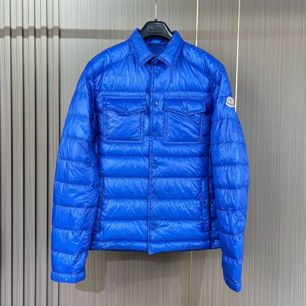 Moncler blue moncler down jacket with logo Size US S / EU 44-46 / 1 - 1 Thumbnail