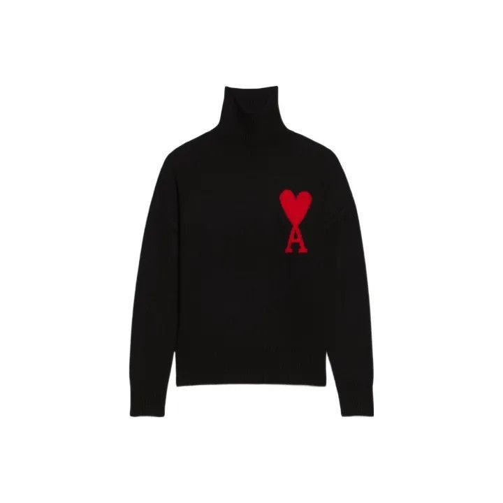 AMI Amiparis Red Heart Pattern Knit Sweater -2507 Size US M / EU 48-50 / 2 - 1 Thumbnail