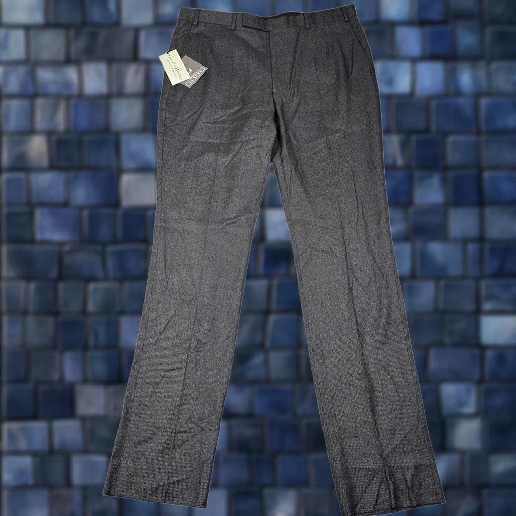 Gieves & Hawkes Gieves & Hawkes Pants Mens 38x34 Gray Birdseye Wool Dress Trousers Lined Office Size US 38 / EU 54 - 1 Thumbnail