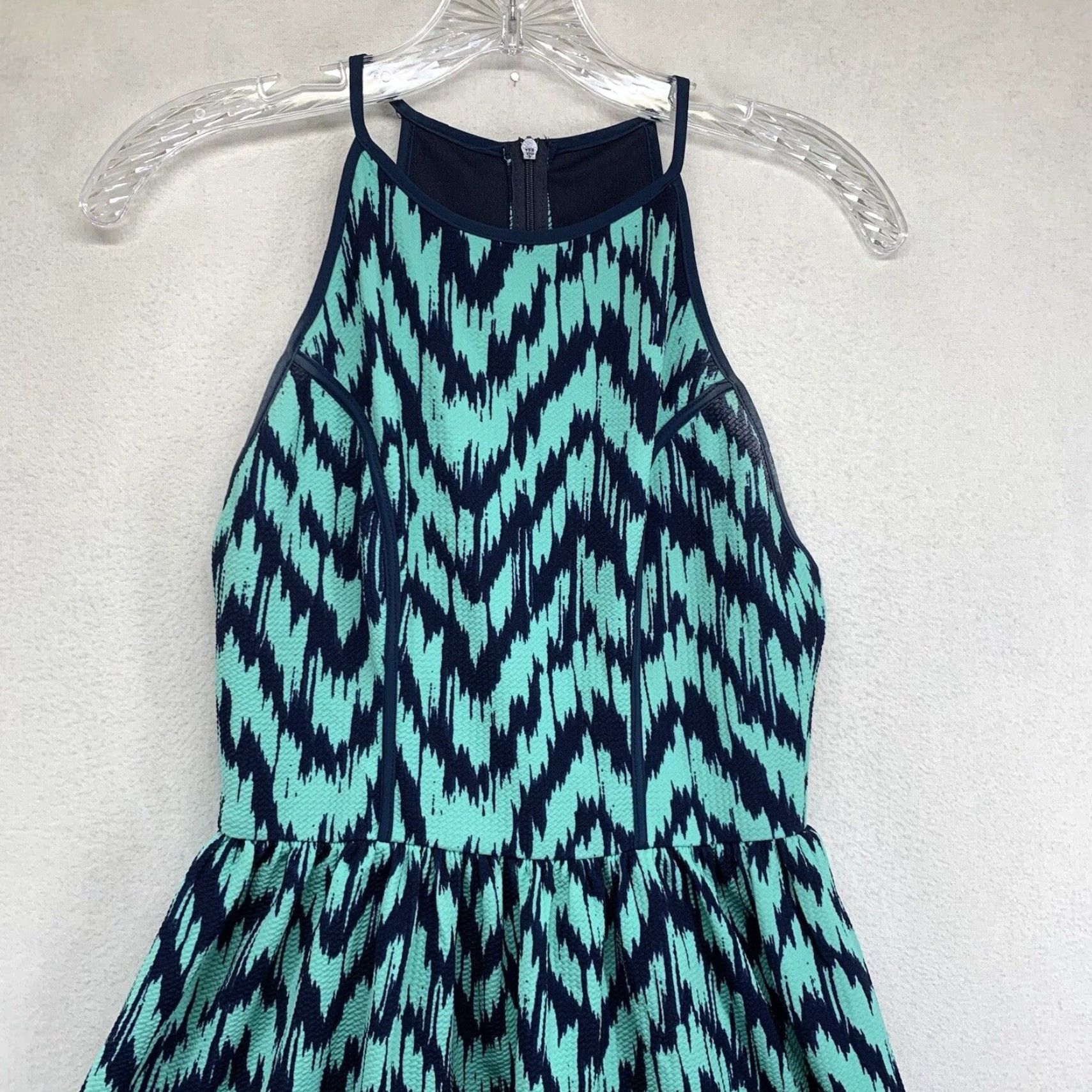Vintage Design Lab Lord & Taylor Women's Medium Blue Teal Halter Dress Size M / US 6-8 / IT 42-44 - 3 Thumbnail