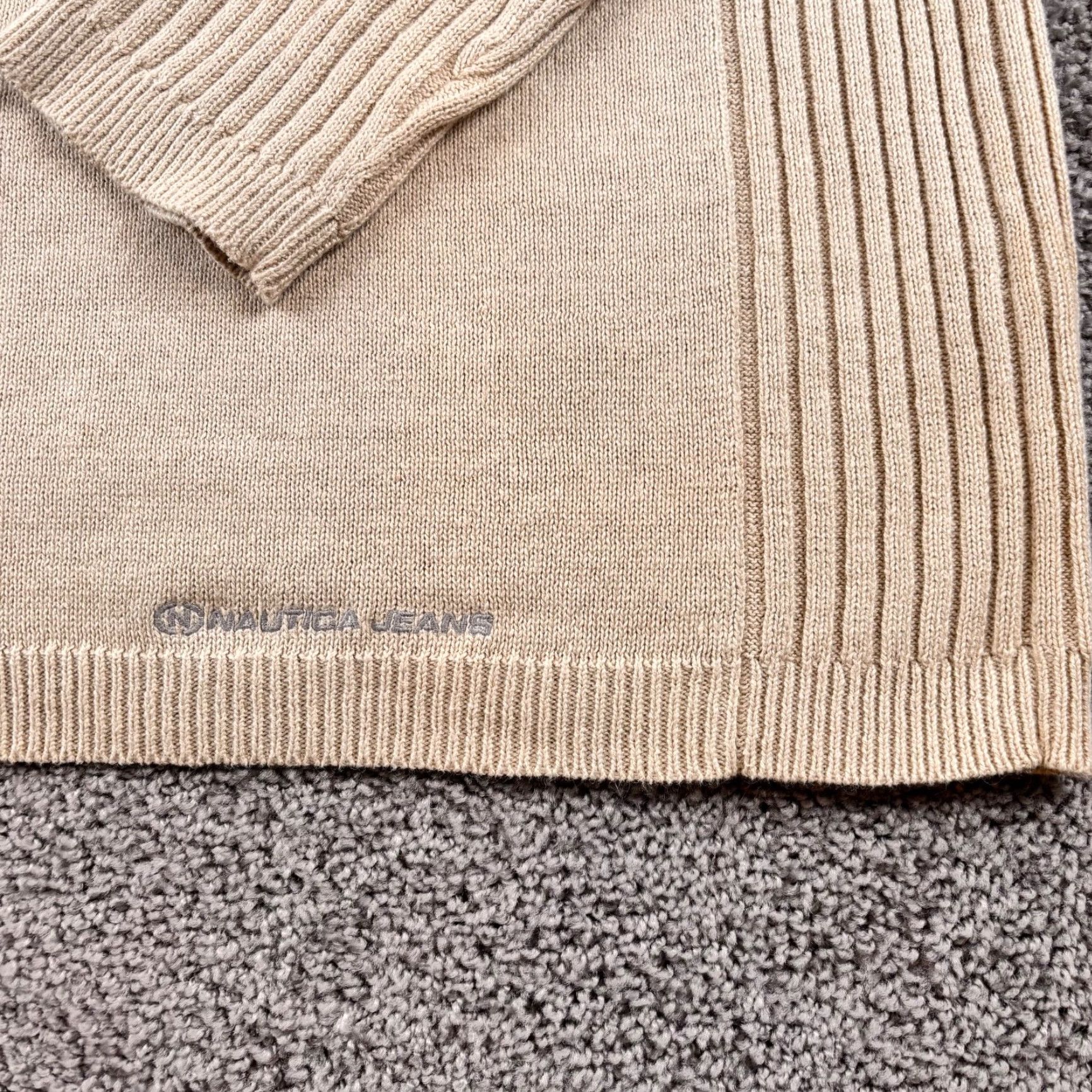 Nautica VINTAGE Nautica Sweater Mens 2XL Beige Full Zip Rib Knit Preppy Casual Shirt Pullover MENS Regular Long Sleeve Knit Polyester Solid Fashion Size US XXL / EU 58 / 5 - 2 Thumbnail