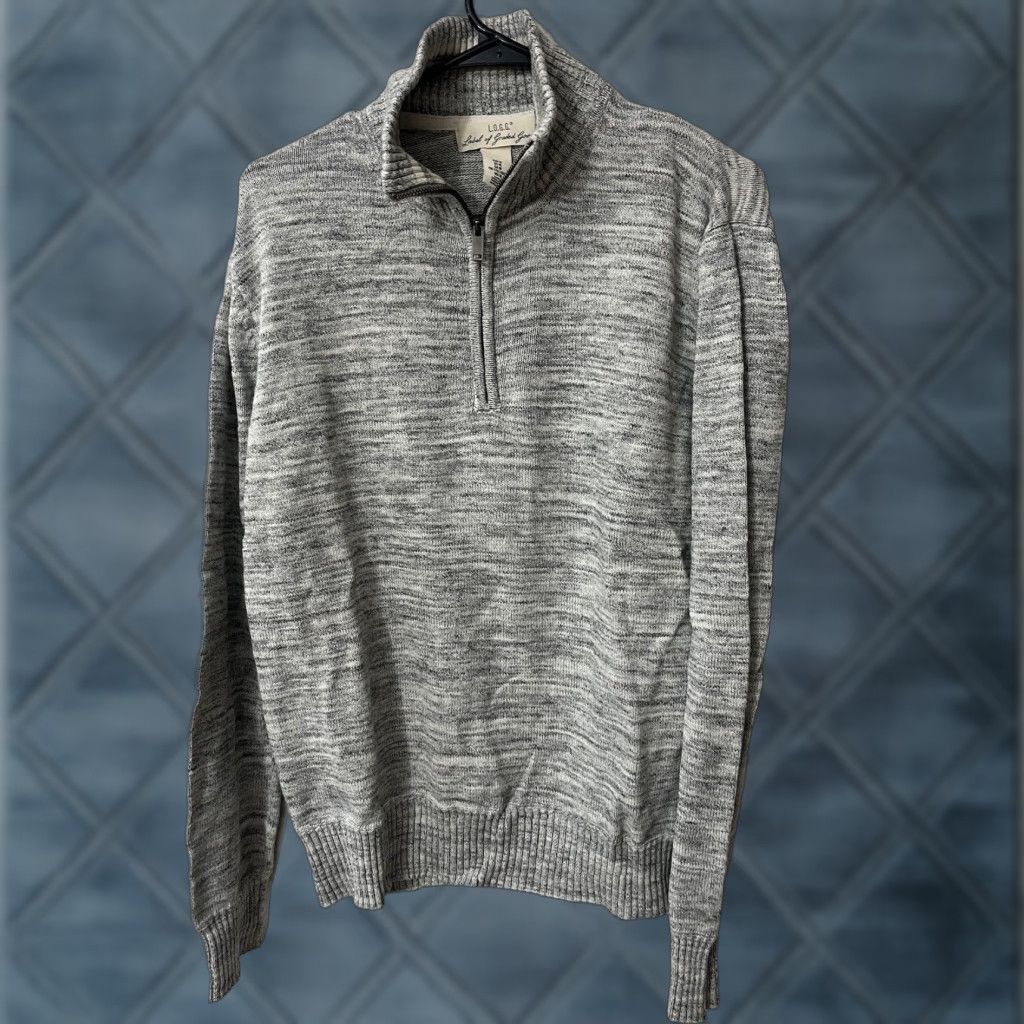 H&M LOGG by H&M Mens Gray High Neck Long Sleeve Pullover 1/4 Zip Sweater M Casual Top Size US M / EU 48-50 / 2 - 1 Thumbnail