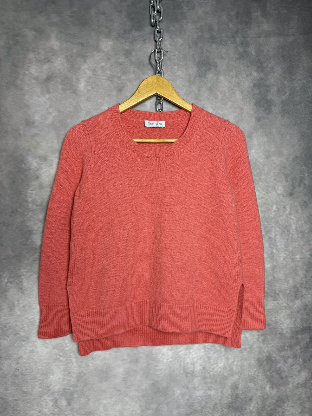 Gran Sasso Sweater Knit Pink Wool Womens size 42 S