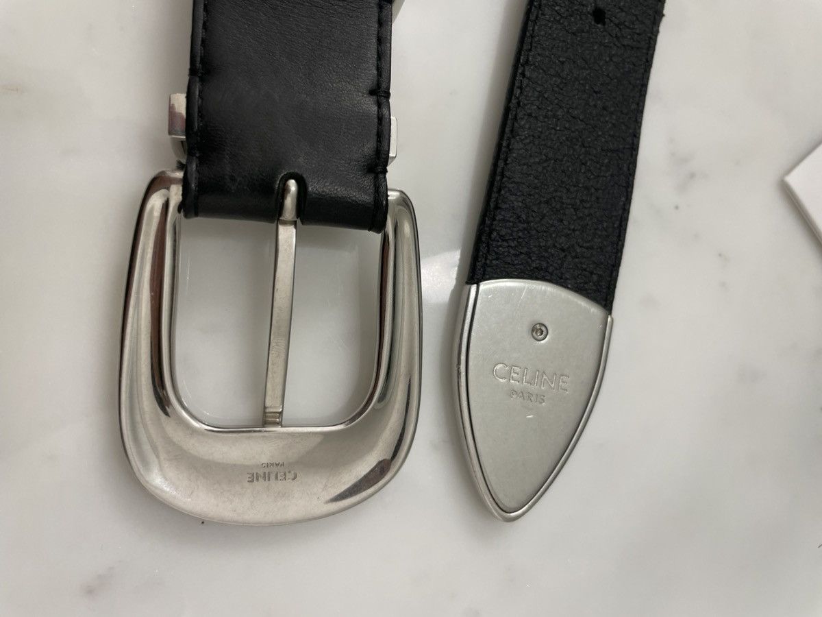 Celine Celine Large Black Leather Western Belt 35mm (29-32) 85 RARE Size 32 - 3 Thumbnail