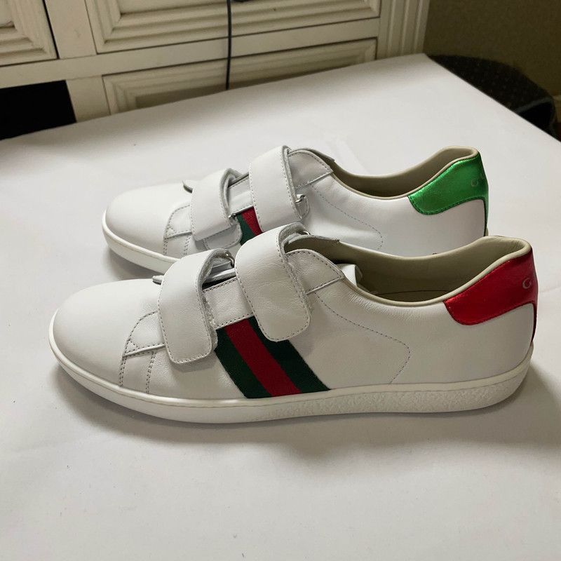 Gucci Gucci Kids ACE Leather Low-Top Sneakers - Size US 6 / EU 39 - 1 Thumbnail