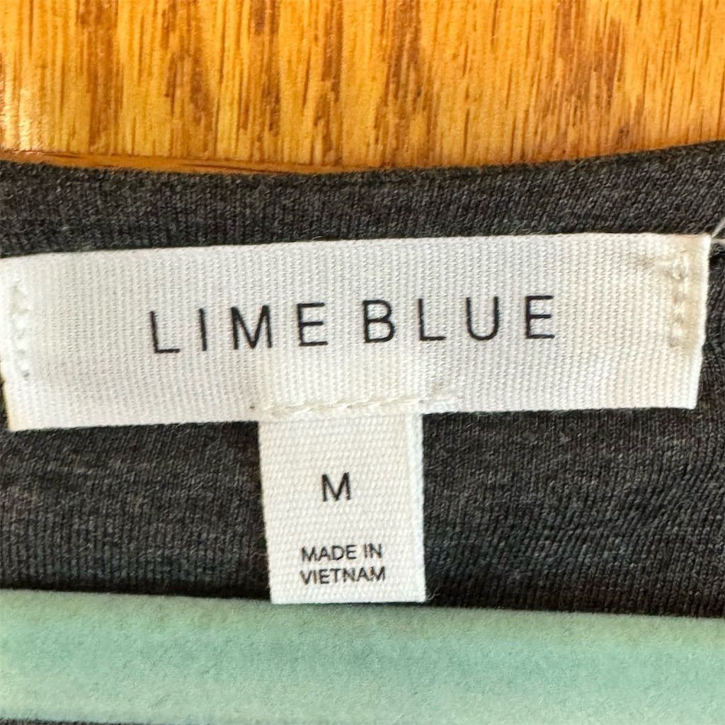 Other Lime Blue Women's Gray Long Sleeve Cropped Blouse Size M Ca Size M / US 6-8 / IT 42-44 - 3 Thumbnail
