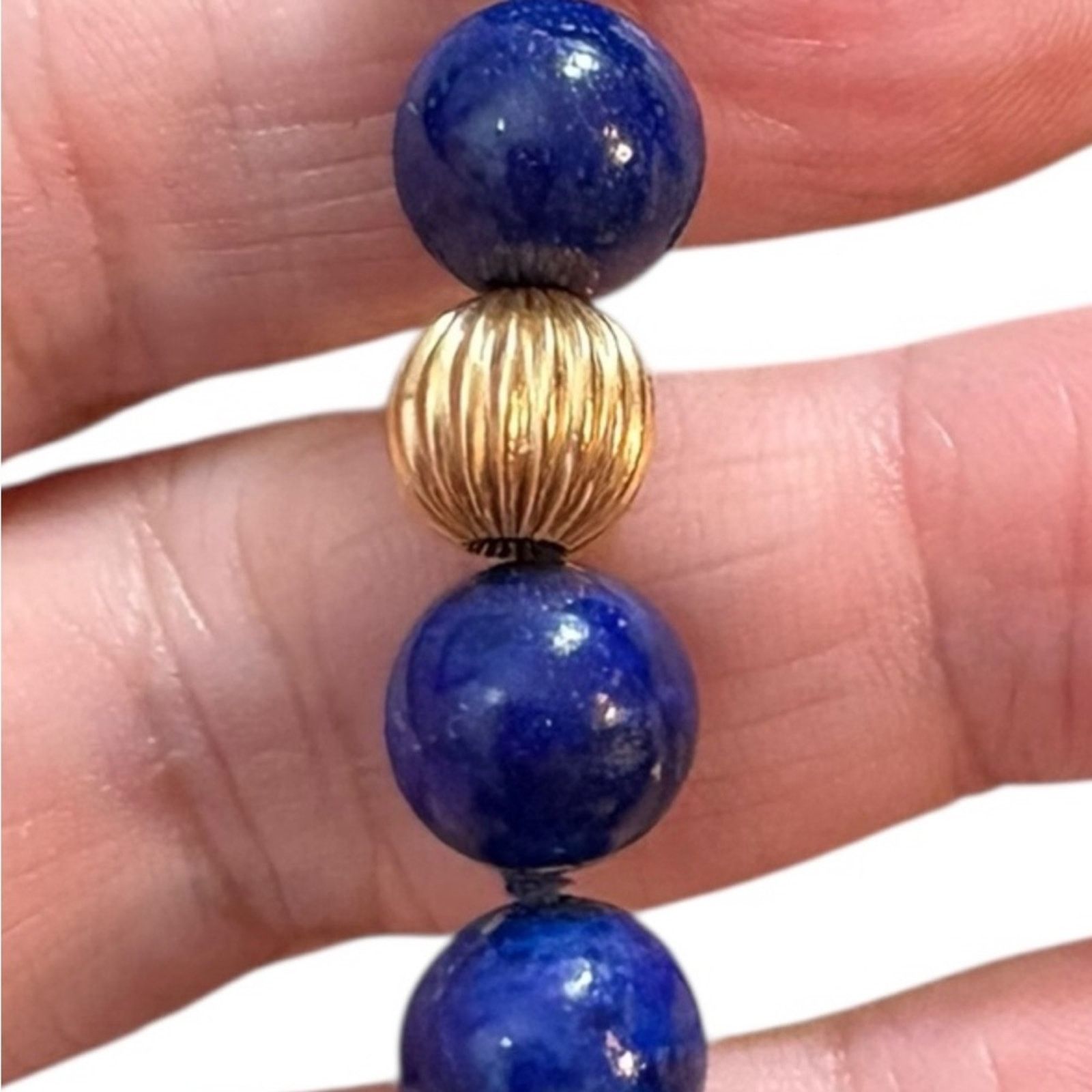 Other Lapis Lazuli Bead Necklace 32” | 14K Gold Spacers & Clasp Size ONE SIZE - 5 Thumbnail