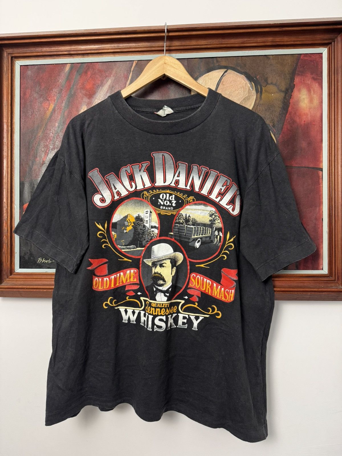 Vintage Vintage 90s Jack Daniels Tee Whiskey Washed Old Time Rare Size US L / EU 52-54 / 3 - 1 Thumbnail