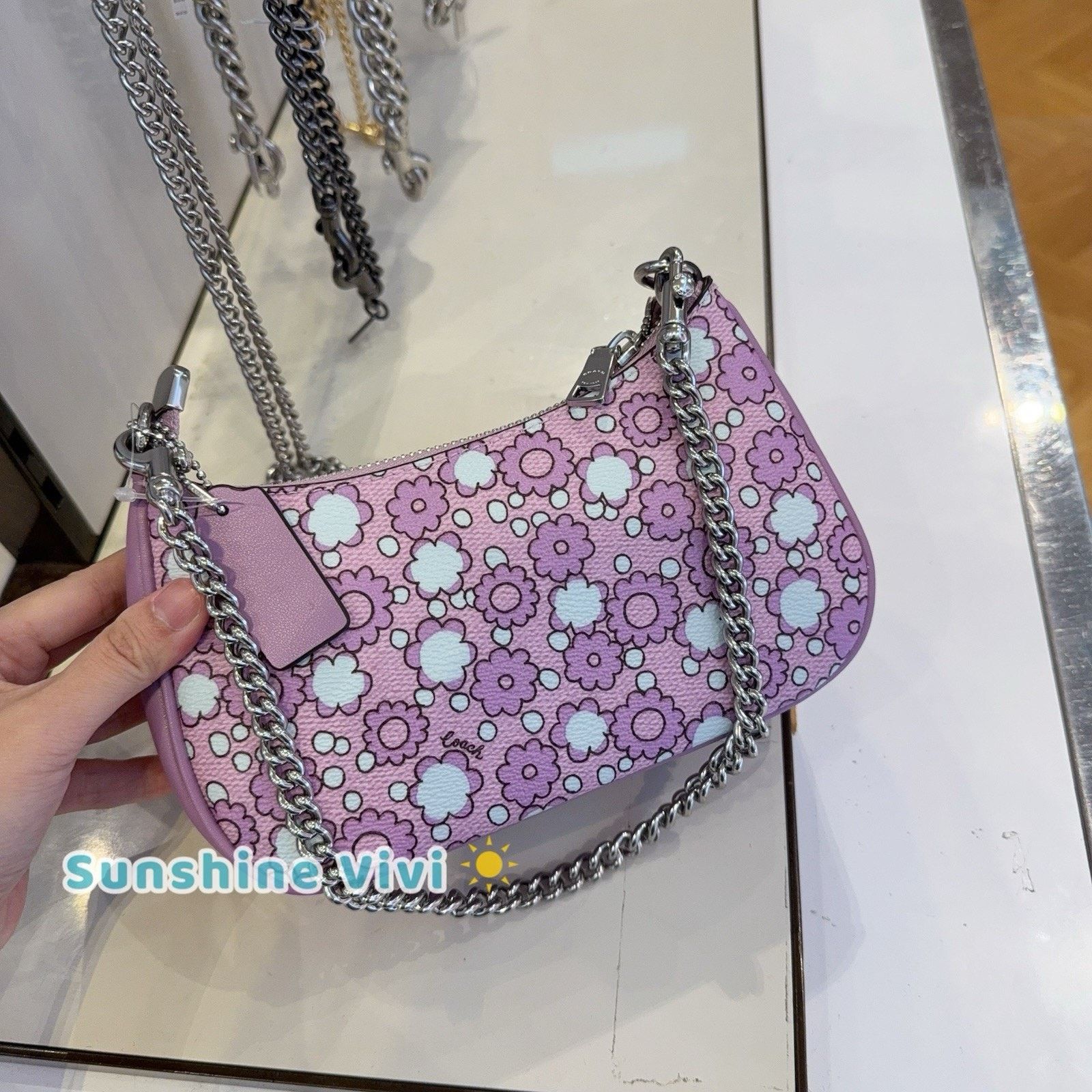 Coach NWT Coach Teri Mini Crossbody Bag Floral Sv/Lily Multi CBG64 Size ONE SIZE - 5 Thumbnail
