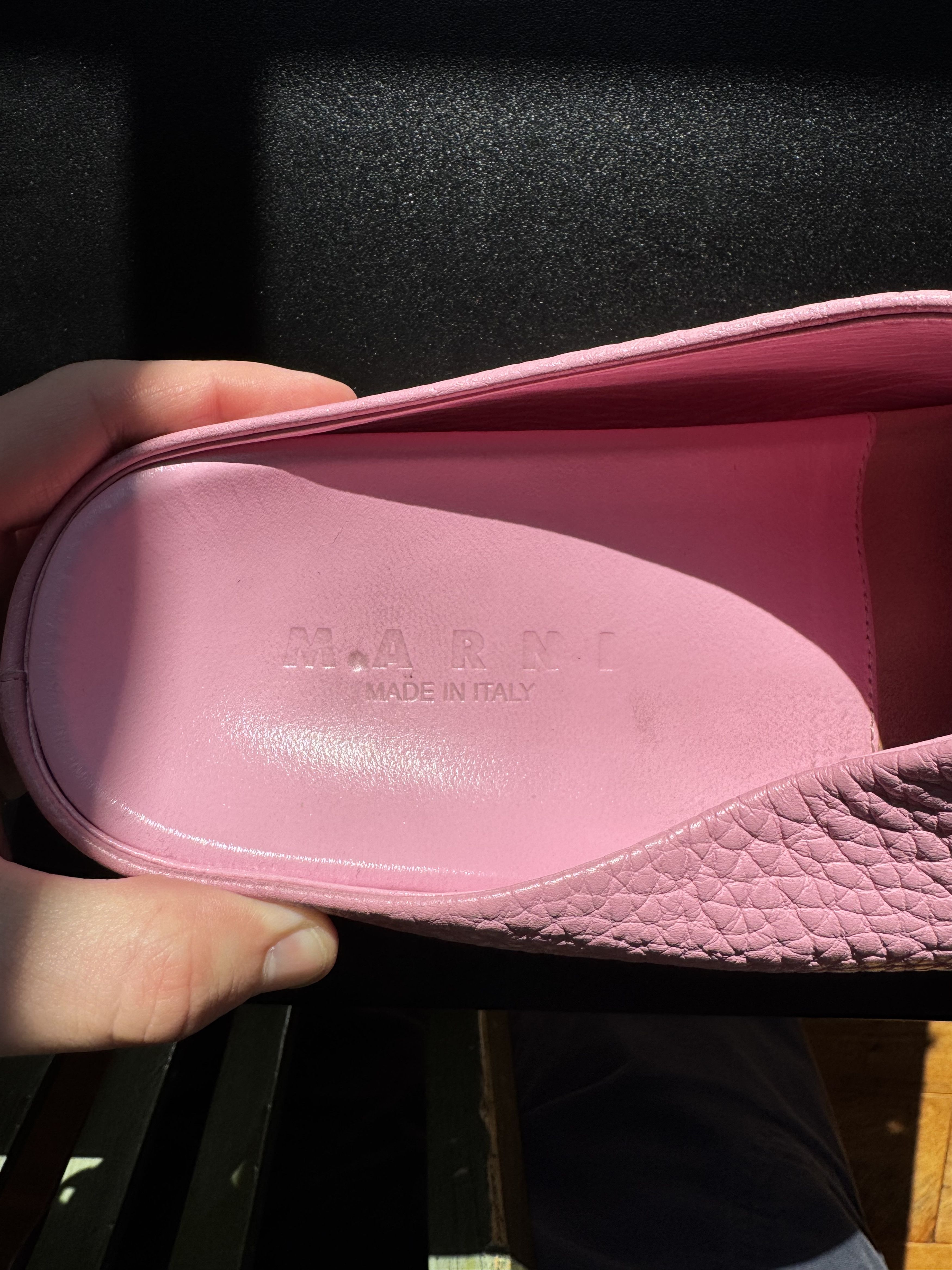 Marni Marni Pink Leather Fussbett Sabot Clog Loafers Size US 7 / EU 40 - 6 Thumbnail
