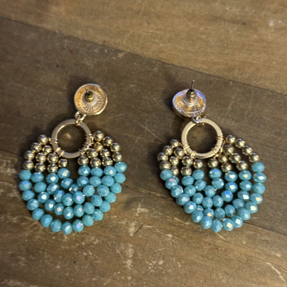 Other Gold and turquoise beaded post earrings Size ONE SIZE - 5 Thumbnail