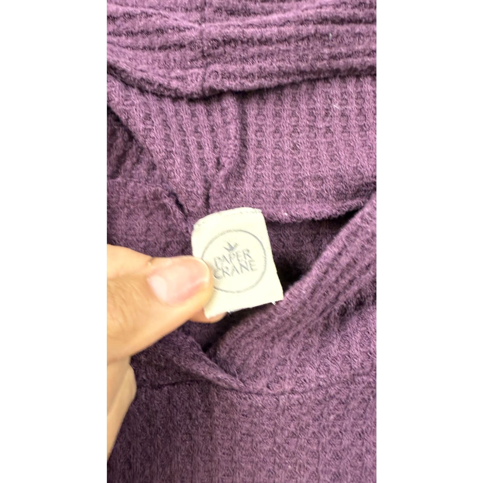 Vintage Paper Crane Shirt Womens Small Purple Waffle Knit Hooded Pullover Soft Lounge Size S / US 4 / IT 40 - 3 Thumbnail
