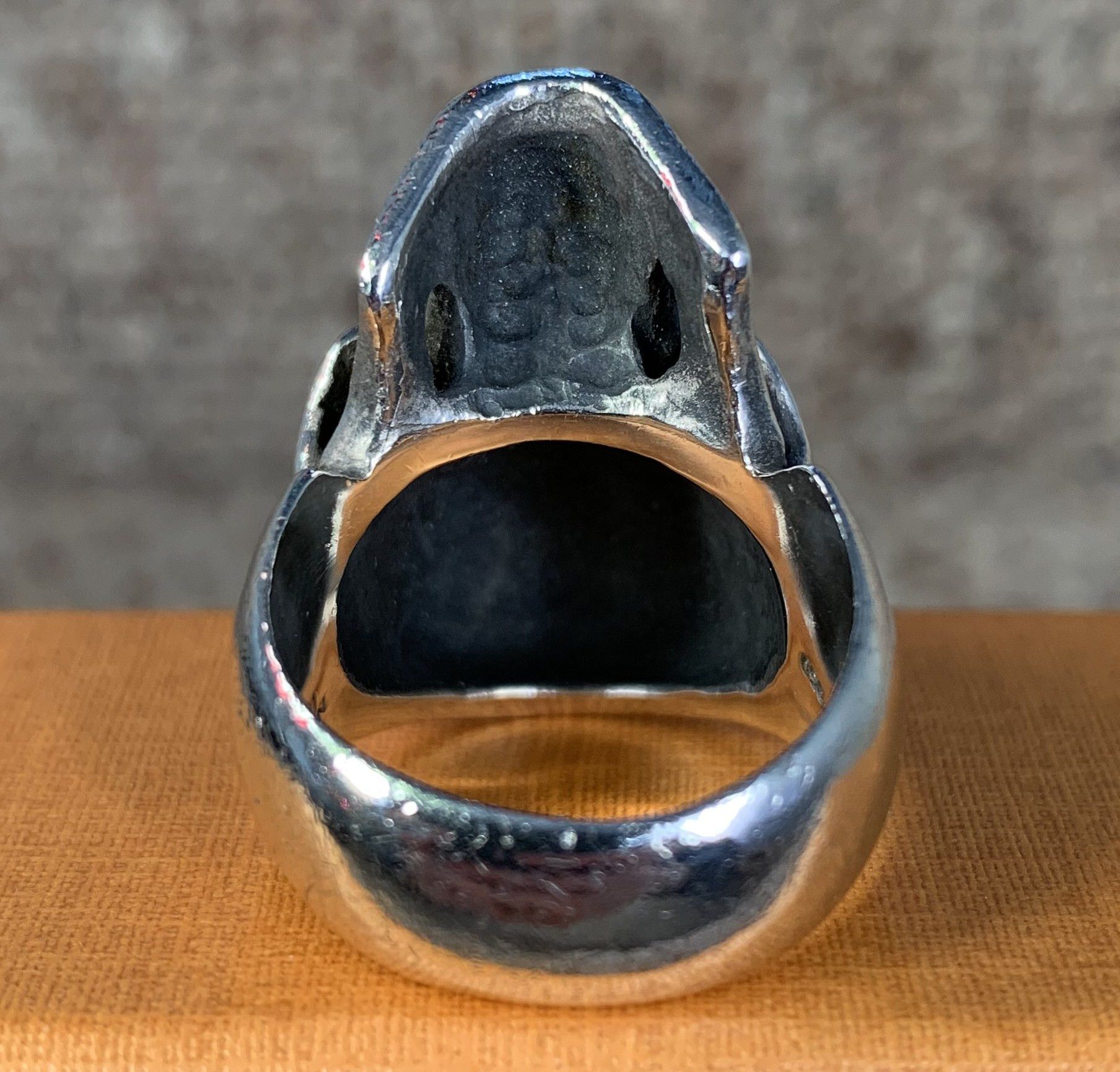 Number (N)ine SS05 "Nightcrawler" Bejeweled Silver Skull Ring Size ONE SIZE - 6 Thumbnail