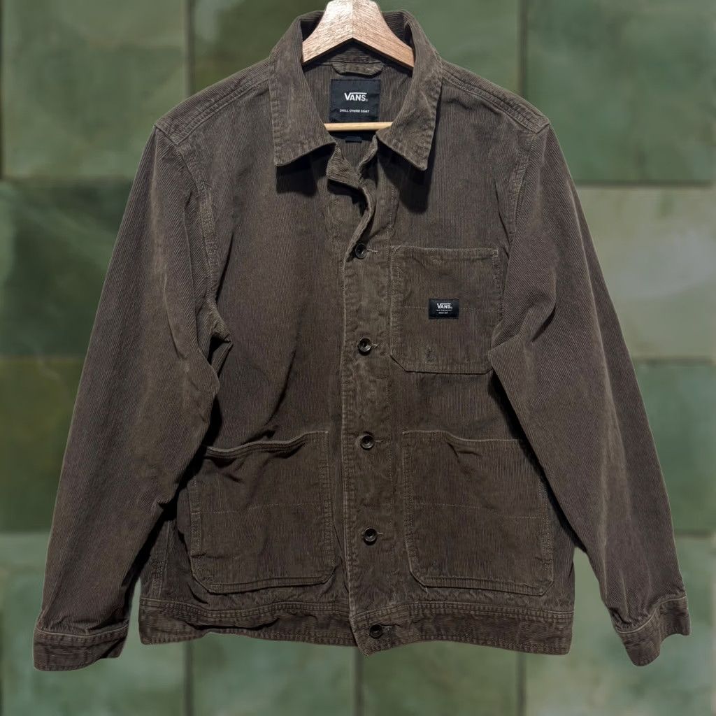 Vans Vans Mens Medium Brown Corduroy Drill Chore Coat Button Up Jacket Size US M / EU 48-50 / 2 - 1 Thumbnail