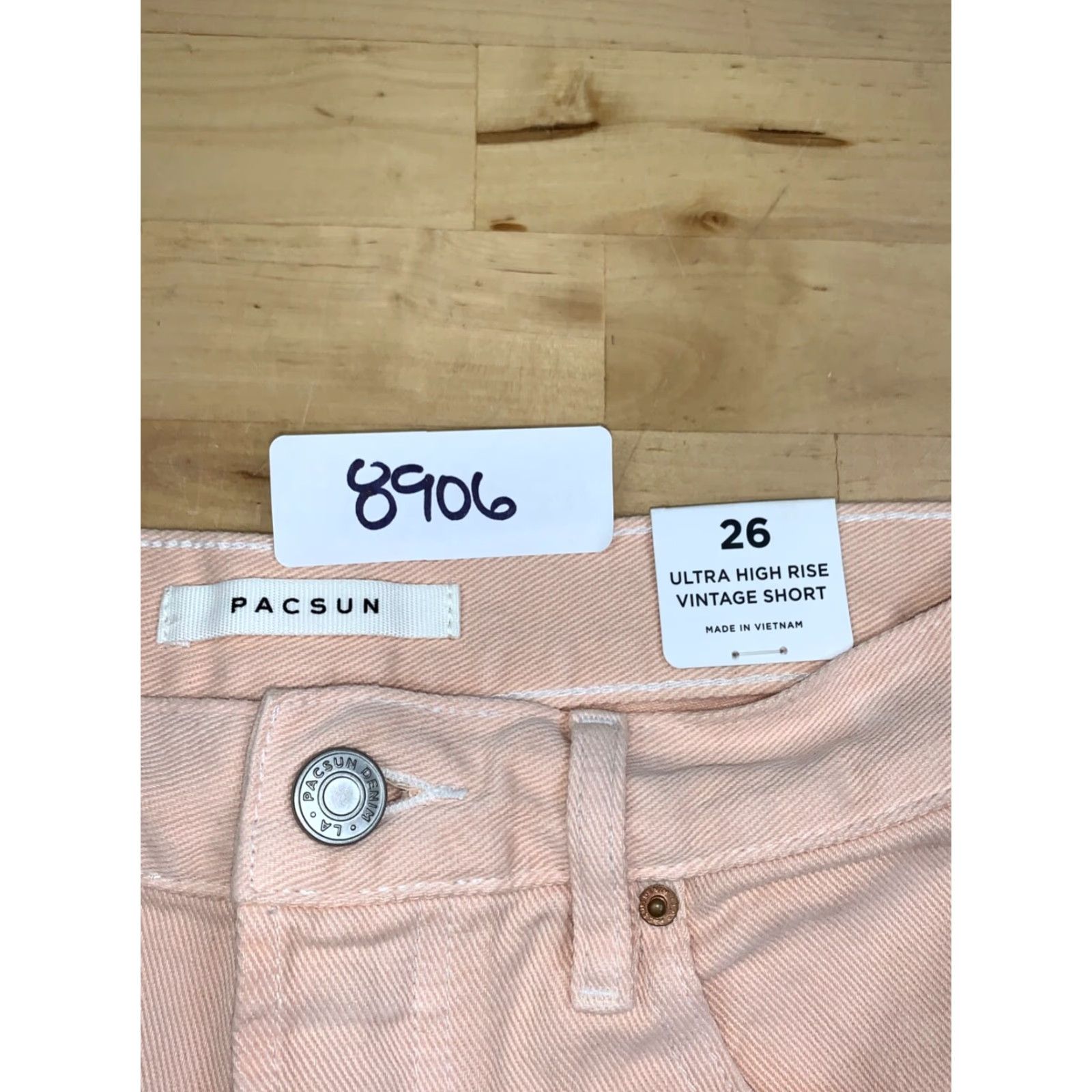 Pacsun VINTAGE PacSun Ultra High Rise Shorts Womens 26 Peach Denim Size 26" / US 2 / IT 38 - 2 Thumbnail