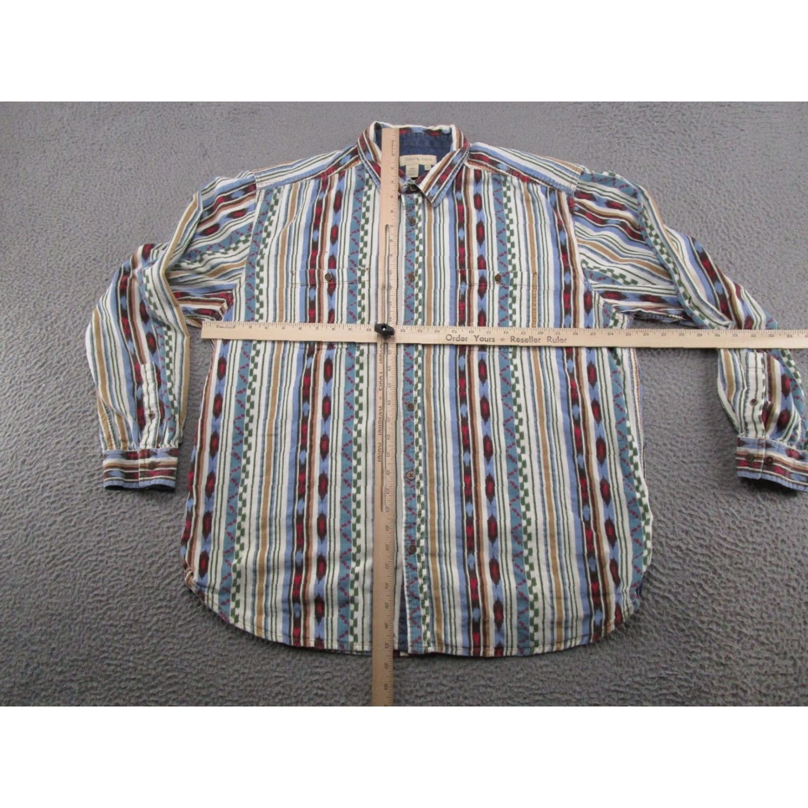 The Territory Ahead Territory Ahead Mens Shirt XL Multicolor Aztec Southwest Striped Corduroy Button-Up 90s Y2K Size US XL / EU 56 / 4 - 4 Thumbnail