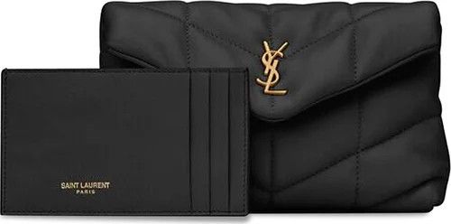 Saint Laurent Paris o1s1wg111024 Size: OS / Puffer Small Pouch in Black Size ONE SIZE - 4 Thumbnail