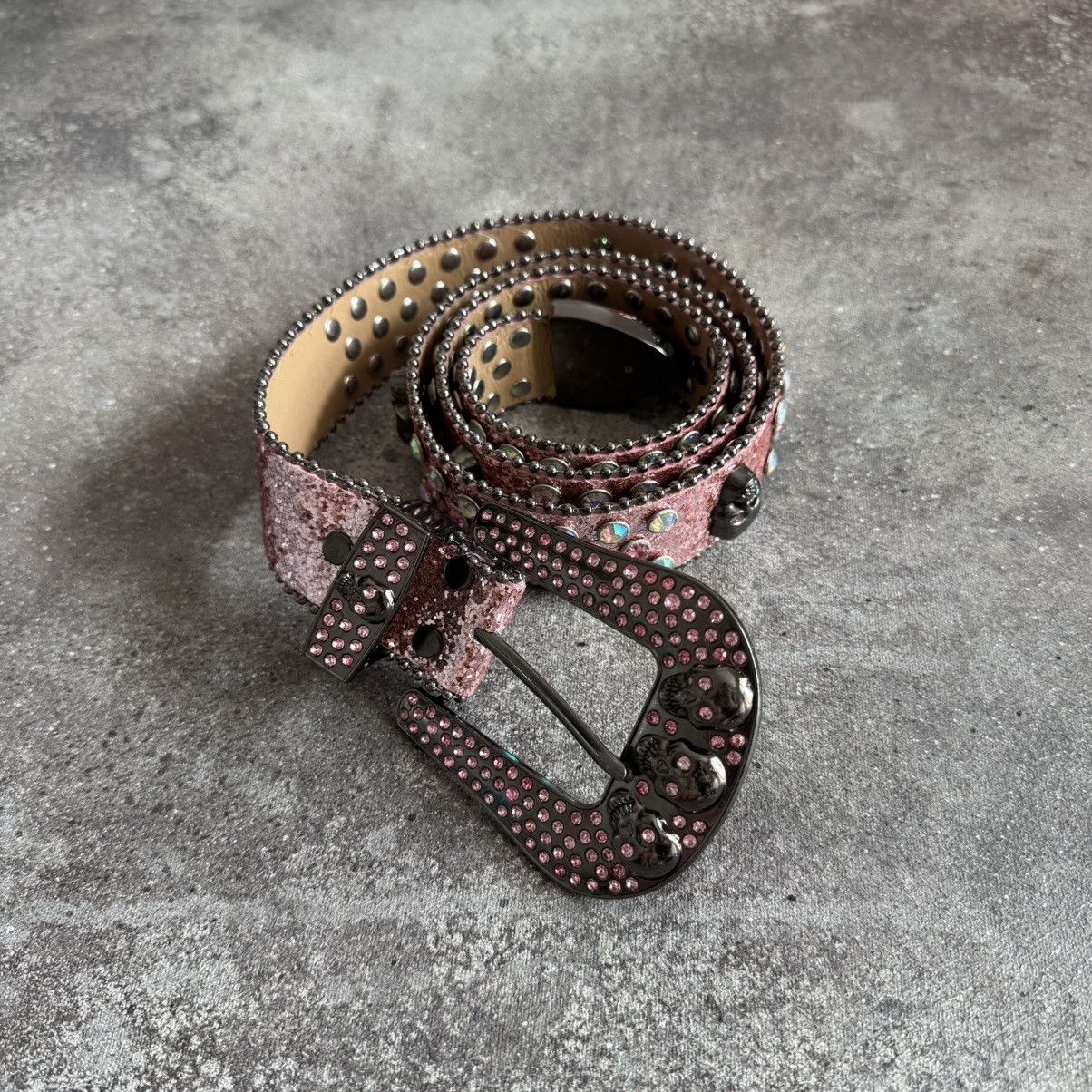 Hysteric Glamour × Japanese Brand Amazing Y2K Skull Rhinestones BB Simon Style Unisex Belt Size ONE SIZE - 1 Thumbnail