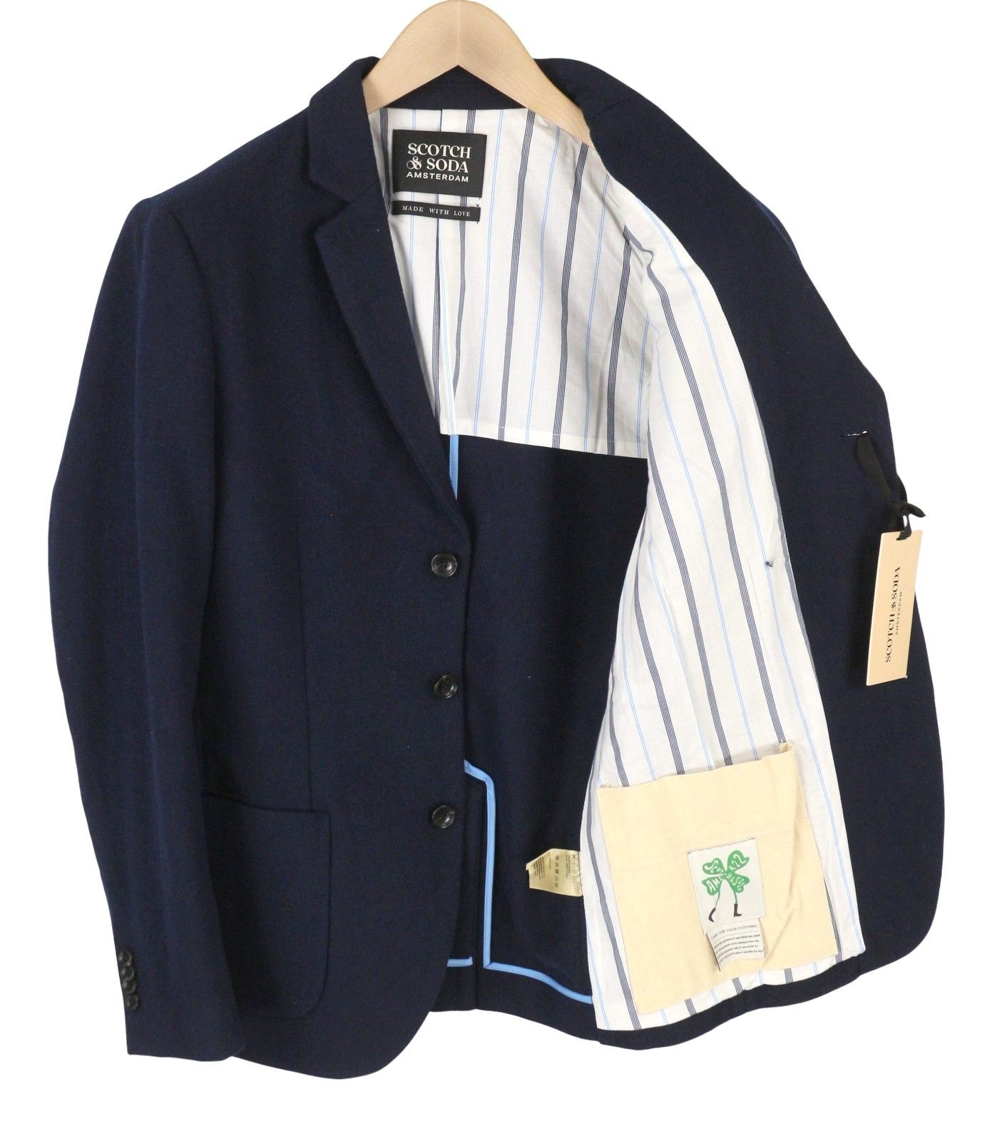 Scotch & Soda S Navy Blue Notch 3 Button Blazer 88534 Size 36R - 2 Thumbnail