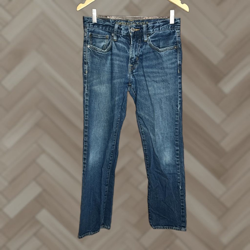 American Eagle Outfitters VINTAGE? American Eagle Outfitters Men Jeans Slim 28 x 30 Blue Denim Straight Slimming 90s? Size US 28 / EU 44 - 1 Thumbnail