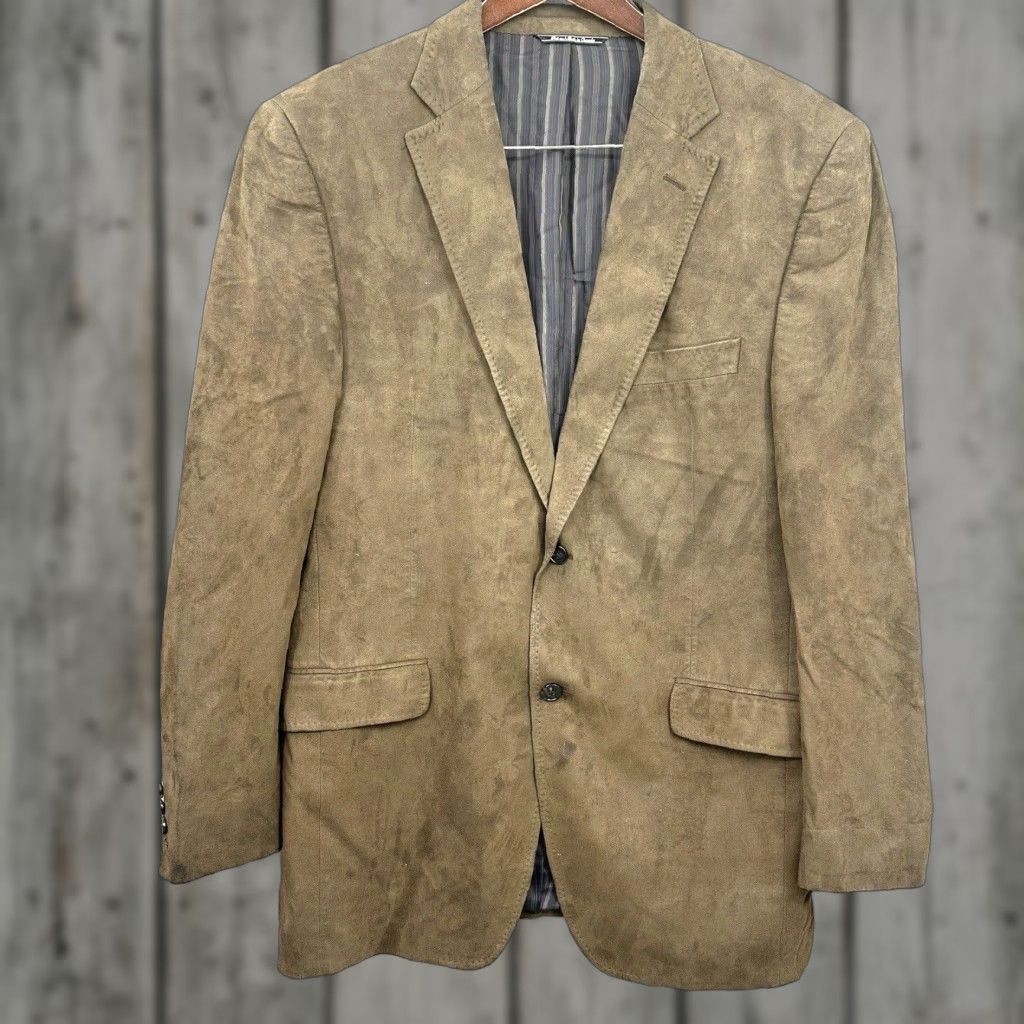 Jack Victor VINTAGE Jack Victor Blazer Mens 42 Brown Notch Lapel Single-Breasted Fabric Wool Blend 90s 2000s Business Mens Size 42R - 1 Thumbnail