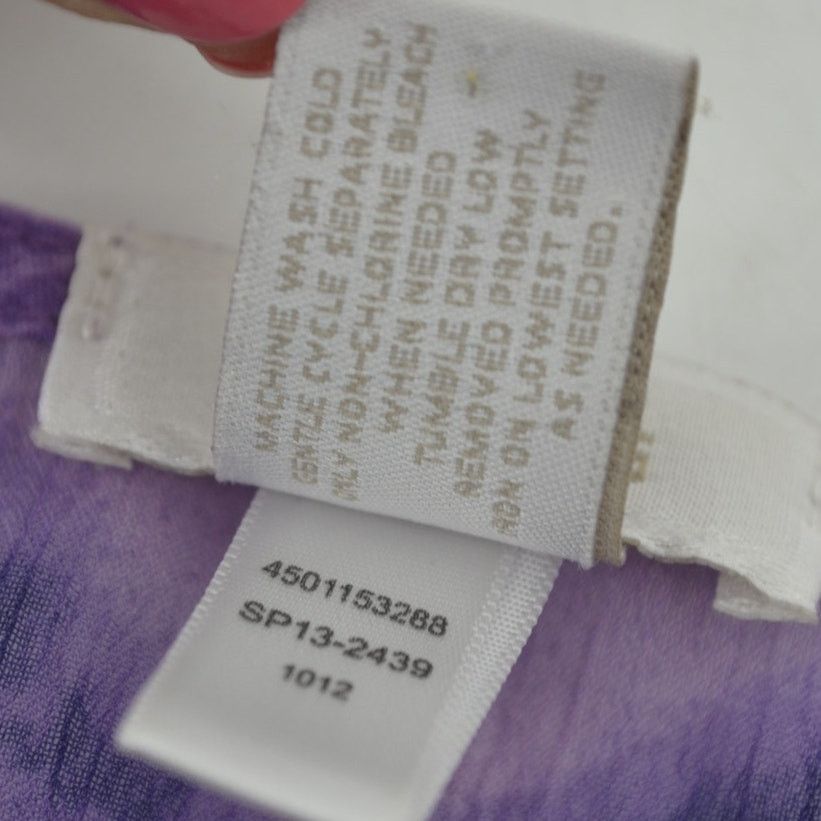 Chicos Chico's Small Medium Purple Sheer Blouse Boho Up Top Size S / US 4 / IT 40 - 4 Thumbnail