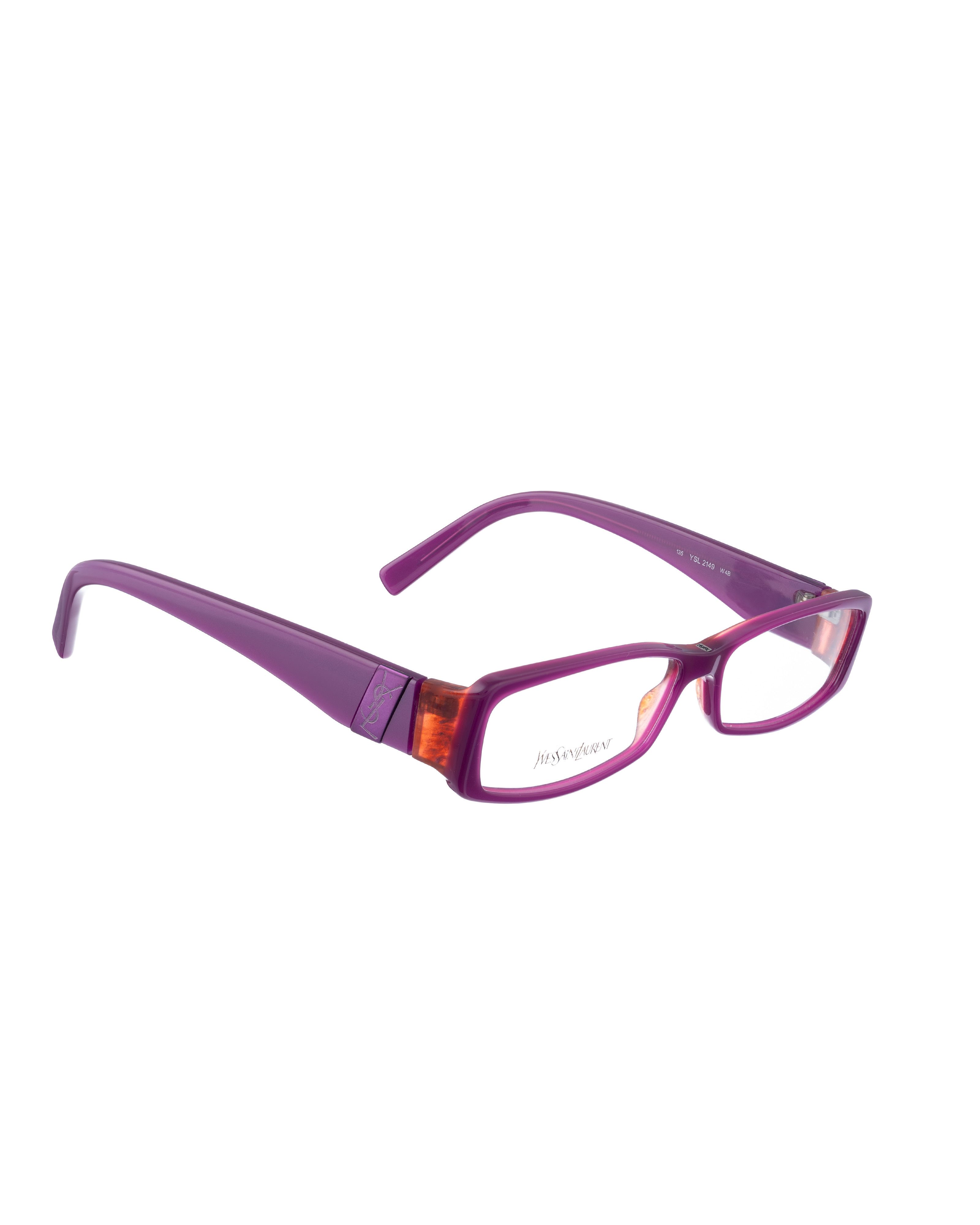 Yves Saint Laurent Yves Saint Laurent 00s Magenta Purple Glasses with Logo Size ONE SIZE - 3 Thumbnail