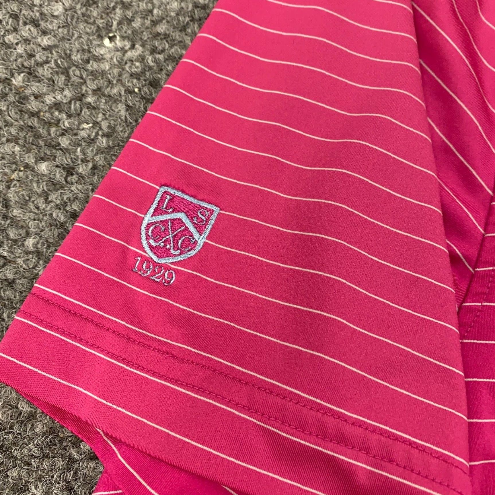 Footjoy FootJoy Shirt Mens Large Pink Striped Polo Short Sleeve Stretch Golf Polo Shirt Mens Size US L / EU 52-54 / 3 - 5 Thumbnail